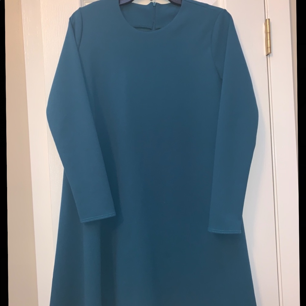 GREEN A LINE DRESS